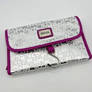 Kenneth Cole Reaction Travel Bag Silver Pink Folding Hanging Toiletry Case